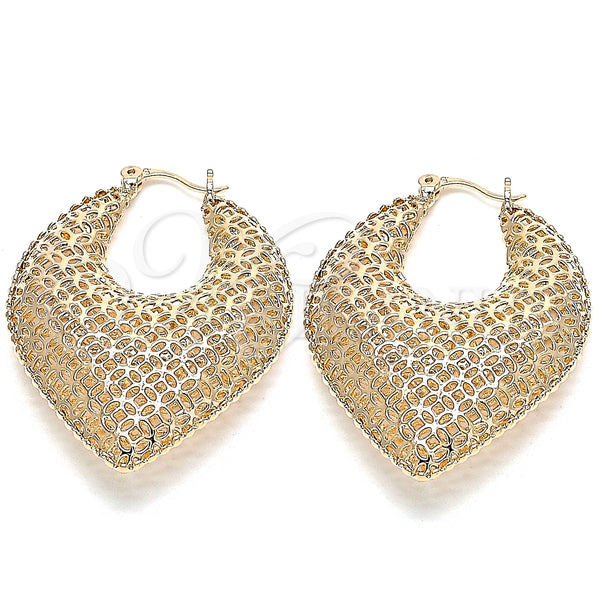 Gold Filled Hoop Earrings — Medium Hoop Hollow Design Polished 02.26. — main product view — SKU 130837 | Oro Laminado aretes de aro — Medium Hoop Hollow diseño pulido 02.26. — SKU 130837