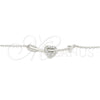 Sterling Silver Pendant Necklace, Heart Design, with White Cubic Zirconia, Polished, Rhodium Finish, 04.336.0191.16 (01 MM Thickness, 16 Inches Length)