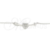 Sterling Silver Pendant Necklace, Heart Design, with White Cubic Zirconia, Polished, Rhodium Finish, 04.336.0191.16 (01 MM Thickness, 16 Inches Length)