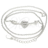 Sterling Silver Pendant Necklace, Heart Design, with White Cubic Zirconia, Polished, Rhodium Finish, 04.336.0191.16 (01 MM Thickness, 16 Inches Length)