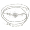 Sterling Silver Pendant Necklace, Heart Design, with White Cubic Zirconia, Polished, Rhodium Finish, 04.336.0191.16 (01 MM Thickness, 16 Inches Length)