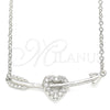 Sterling Silver Pendant Necklace, Heart Design, with White Cubic Zirconia, Polished, Rhodium Finish, 04.336.0191.16 (01 MM Thickness, 16 Inches Length)