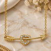 Sterling Silver Pendant Necklace, Heart Design, with White Cubic Zirconia, Polished, Golden Finish, 04.336.0191.2.16 (01 MM Thickness, 16 Inches Length)