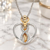 Sterling Silver Pendant Necklace, Heart Design, with White Micro Pave, Polished, Two Tone, 04.336.0193.16 (01 MM Thickness, 16 Inches Length)