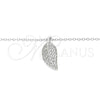 Sterling Silver Pendant Necklace, Leaf Design, with White Cubic Zirconia, Polished, Rhodium Finish, 04.336.0194.16 (01 MM Thickness, 16 Inches Length)