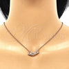 Sterling Silver Pendant Necklace, Love Design, with White Cubic Zirconia, Polished, Rose Gold Finish, 04.336.0021.1.16 (01 MM Thickness, 16 Inches Length)