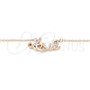 Sterling Silver Pendant Necklace, Love Design, with White Cubic Zirconia, Polished, Rose Gold Finish, 04.336.0021.1.16 (01 MM Thickness, 16 Inches Length)