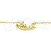 Sterling Silver Pendant Necklace, Love Design, with White Cubic Zirconia, Polished, Golden Finish, 04.336.0021.2.16 (01 MM Thickness, 16 Inches Length)
