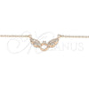 Sterling Silver Pendant Necklace, with White Cubic Zirconia, Polished, Rose Gold Finish, 04.336.0197.1.16 (01 MM Thickness, 16 Inches Length)