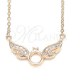 Sterling Silver Pendant Necklace, with White Cubic Zirconia, Polished, Rose Gold Finish, 04.336.0197.1.16 (01 MM Thickness, 16 Inches Length)