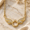 Sterling Silver Pendant Necklace, with White Cubic Zirconia, Polished, Golden Finish, 04.336.0197.2.16 (01 MM Thickness, 16 Inches Length)