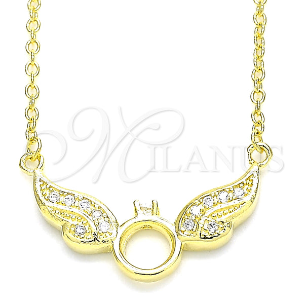 Sterling Silver Necklace — Pendant Necklace with White Cubic Zirconia Polished 04. — main product view — SKU 130860 | Plata 925 collar — Pendant Necklace with blanco Cubic Zirconia pulido 04. — SKU 130860