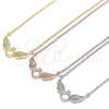 Sterling Silver Pendant Necklace, with White Cubic Zirconia, Polished, Golden Finish, 04.336.0197.2.16 (01 MM Thickness, 16 Inches Length)