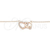 Sterling Silver Pendant Necklace, Heart Design, with White Cubic Zirconia and White Crystal, Polished, Rose Gold Finish, 04.336.0023.1.16 (01 MM Thickness, 16 Inches Length)