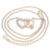 Sterling Silver Pendant Necklace, Heart Design, with White Cubic Zirconia and White Crystal, Polished, Rose Gold Finish, 04.336.0023.1.16 (01 MM Thickness, 16 Inches Length)