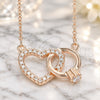 Sterling Silver Pendant Necklace, Heart Design, with White Cubic Zirconia and White Crystal, Polished, Rose Gold Finish, 04.336.0023.1.16 (01 MM Thickness, 16 Inches Length)