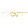 Sterling Silver Pendant Necklace, Heart Design, with White Cubic Zirconia and White Crystal, Polished, Golden Finish, 04.336.0023.2.16 (01 MM Thickness, 16 Inches Length)