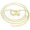 Sterling Silver Pendant Necklace, Heart Design, with White Cubic Zirconia and White Crystal, Polished, Golden Finish, 04.336.0023.2.16 (01 MM Thickness, 16 Inches Length)