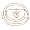 Sterling Silver Pendant Necklace, Lock and Crown Design, with White Cubic Zirconia, Polished, Rose Gold Finish, 04.336.0010.1.16 (01 MM Thickness, 16 Inches Length)