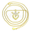 Sterling Silver Pendant Necklace, Lock and Crown Design, Polished, Golden Finish, 04.336.0010.2.16 (01 MM Thickness, 6 Inches Length)