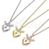 Sterling Silver Pendant Necklace, Lock and Crown Design, Polished, Golden Finish, 04.336.0010.2.16 (01 MM Thickness, 6 Inches Length)
