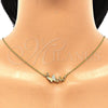 Sterling Silver Pendant Necklace, Butterfly Design, with White Micro Pave, Polished, Golden Finish, 04.336.0014.2.16 (01 MM Thickness, 16 Inches Length)