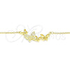 Sterling Silver Pendant Necklace, Butterfly Design, with White Micro Pave, Polished, Golden Finish, 04.336.0014.2.16 (01 MM Thickness, 16 Inches Length)