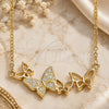 Sterling Silver Pendant Necklace, Butterfly Design, with White Micro Pave, Polished, Golden Finish, 04.336.0014.2.16 (01 MM Thickness, 16 Inches Length)
