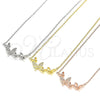 Sterling Silver Pendant Necklace, Butterfly Design, with White Micro Pave, Polished, Golden Finish, 04.336.0014.2.16 (01 MM Thickness, 16 Inches Length)