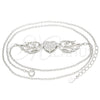 Sterling Silver Pendant Necklace, Heart Design, with White Cubic Zirconia, Polished, Rhodium Finish, 04.336.0198.16 (02 MM Thickness, 16 Inches Length)