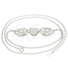 Sterling Silver Pendant Necklace, Heart Design, with White Cubic Zirconia, Polished, Rhodium Finish, 04.336.0198.16 (02 MM Thickness, 16 Inches Length)