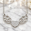 Sterling Silver Pendant Necklace, Heart Design, with White Cubic Zirconia, Polished, Rhodium Finish, 04.336.0198.16 (02 MM Thickness, 16 Inches Length)