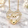 Sterling Silver Pendant Necklace, Heart Design, with White Cubic Zirconia, Polished, Rose Gold Finish, 04.336.0026.1.16 (01 MM Thickness, 16 Inches Length)