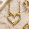 Sterling Silver Pendant Necklace, Heart Design, with White Cubic Zirconia, Polished, Golden Finish, 04.336.0056.2.16 (01 MM Thickness, 16 Inches Length)