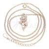 Sterling Silver Pendant Necklace, Flower and Butterfly Design, with White Cubic Zirconia and White Crystal, Polished, Rose Gold Finish, 04.336.0200.1.16 (01 MM Thickness, 16 Inches Length)