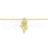 Sterling Silver Pendant Necklace, Flower and Butterfly Design, with White Cubic Zirconia and White Crystal, Polished, Golden Finish, 04.336.0200.2.16 (01 MM Thickness, 16 Inches Length)
