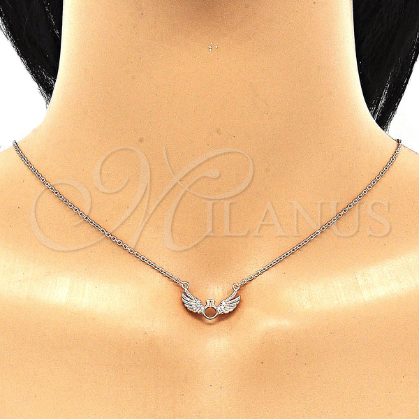 Sterling Silver Necklace — Pendant Necklace with White Cubic Zirconia and White — alternate product view — SKU 130877 | Plata 925 collar — Pendant Necklace with blanco Cubic Zirconia and blanco — SKU 130877