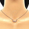 Sterling Silver Pendant Necklace, with White Cubic Zirconia and White Crystal, Polished, Rose Gold Finish, 04.336.0005.1.16 (01 MM Thickness, 16 Inches Length)