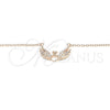 Sterling Silver Pendant Necklace, with White Cubic Zirconia and White Crystal, Polished, Rose Gold Finish, 04.336.0005.1.16 (01 MM Thickness, 16 Inches Length)