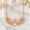 Sterling Silver Pendant Necklace, with White Cubic Zirconia and White Crystal, Polished, Rose Gold Finish, 04.336.0005.1.16 (01 MM Thickness, 16 Inches Length)