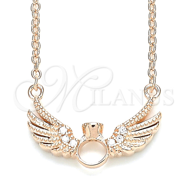 Sterling Silver Necklace — Pendant Necklace with White Cubic Zirconia and White — main product view — SKU 130877 | Plata 925 collar — Pendant Necklace with blanco Cubic Zirconia and blanco — SKU 130877