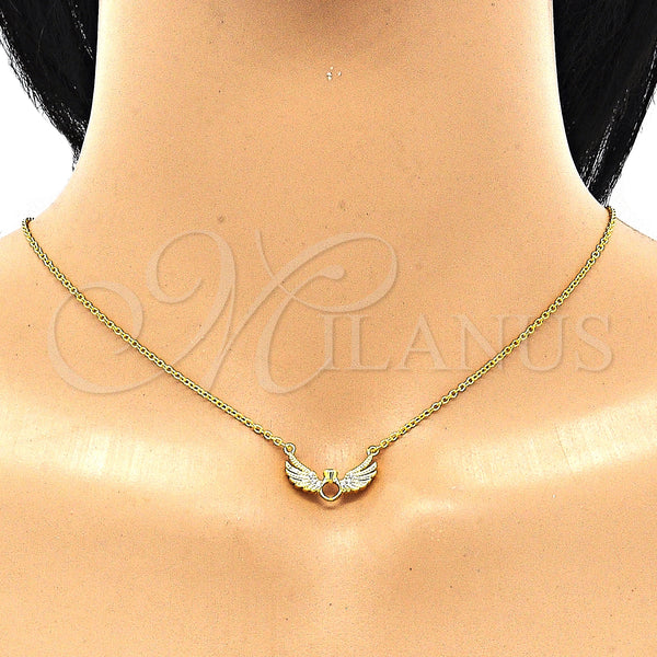 Sterling Silver Necklace — Pendant Necklace with White Cubic Zirconia and White — alternate product view — SKU 130878 | Plata 925 collar — Pendant Necklace with blanco Cubic Zirconia and blanco — SKU 130878