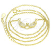 Sterling Silver Pendant Necklace, with White Cubic Zirconia and White Crystal, Polished, Golden Finish, 04.336.0005.2.16 (01 MM Thickness, 16 Inches Length)