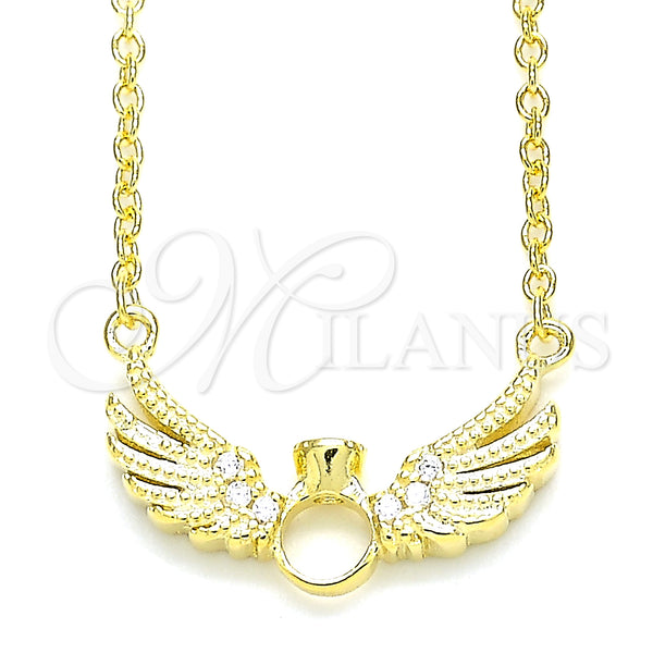 Sterling Silver Necklace — Pendant Necklace with White Cubic Zirconia and White — main product view — SKU 130878 | Plata 925 collar — Pendant Necklace with blanco Cubic Zirconia and blanco — SKU 130878