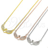 Sterling Silver Pendant Necklace, with White Cubic Zirconia and White Crystal, Polished, Golden Finish, 04.336.0005.2.16 (01 MM Thickness, 16 Inches Length)