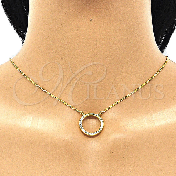 Sterling Silver Necklace — Pendant Necklace with White Cubic Zirconia Polished 04. — alternate product view — SKU 130880 | Plata 925 collar — Pendant Necklace with blanco Cubic Zirconia pulido 04. — SKU 130880
