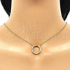 Sterling Silver Pendant Necklace, with White Cubic Zirconia, Polished, Golden Finish, 04.336.0007.2.16 (01 MM Thickness, 16 Inches Length)