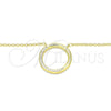 Sterling Silver Pendant Necklace, with White Cubic Zirconia, Polished, Golden Finish, 04.336.0007.2.16 (01 MM Thickness, 16 Inches Length)