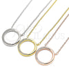 Sterling Silver Pendant Necklace, with White Cubic Zirconia, Polished, Golden Finish, 04.336.0007.2.16 (01 MM Thickness, 16 Inches Length)