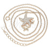 Sterling Silver Pendant Necklace, Star Design, with White Cubic Zirconia, Polished, Rose Gold Finish, 04.336.0202.1.16 (01 MM Thickness, 16 Inches Length)